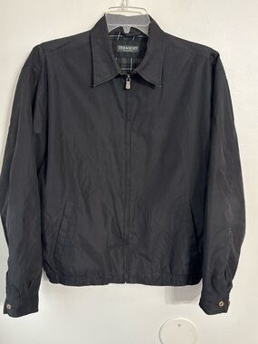 Lyle & Scott Black All weather Bomber Jacket with Zip Front Medium
